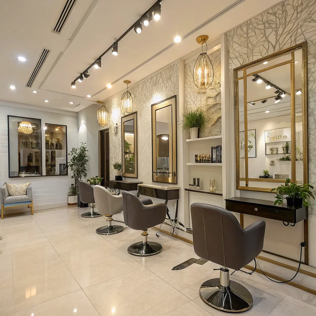Elegant hair salon interior